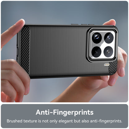 Xiaomi 15 Pro Carbon Fiber Brushed Texture TPU Protective Phone Case Shockproof Slim Cover