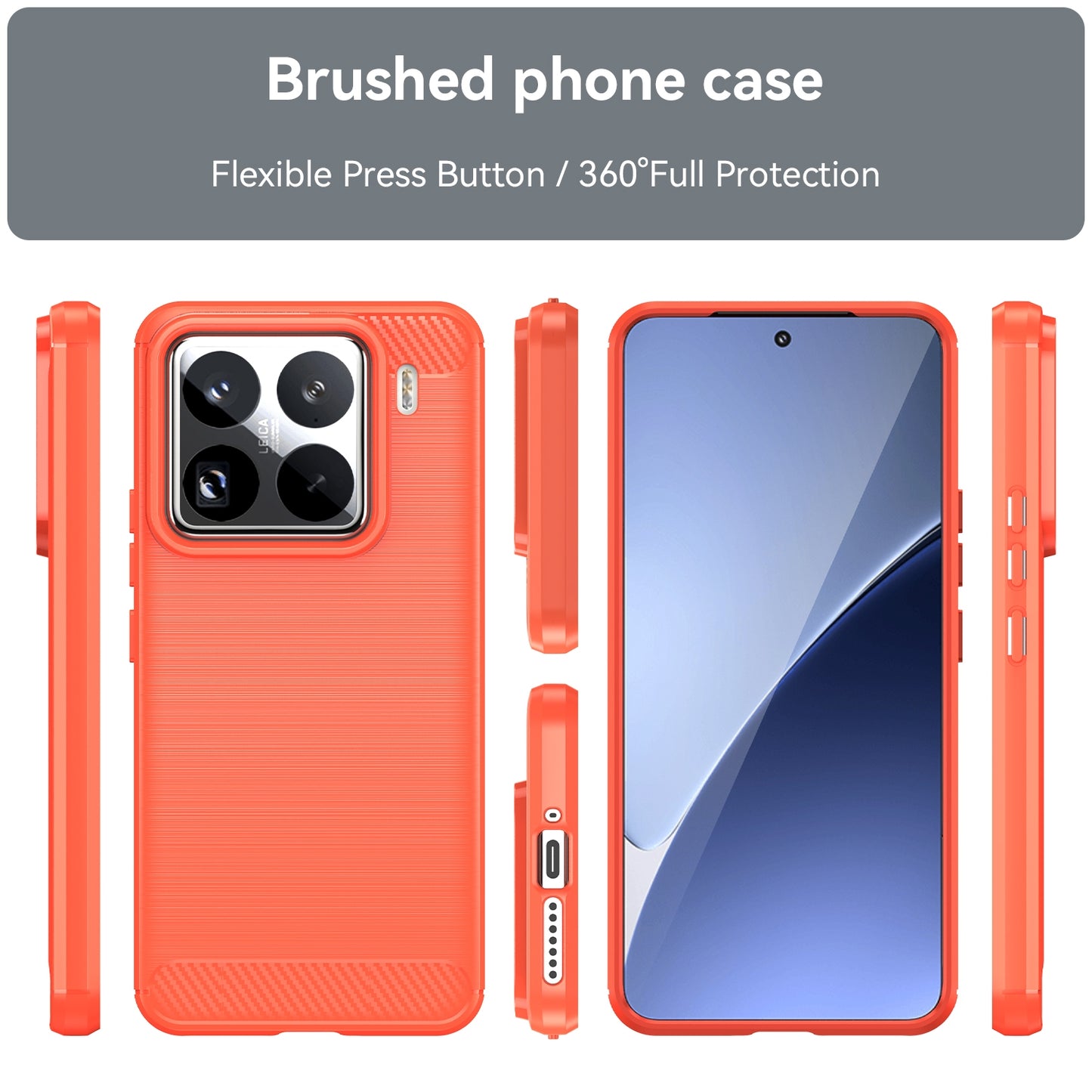 Xiaomi 15 Pro Carbon Fiber Brushed Texture TPU Protective Phone Case Shockproof Slim Cover