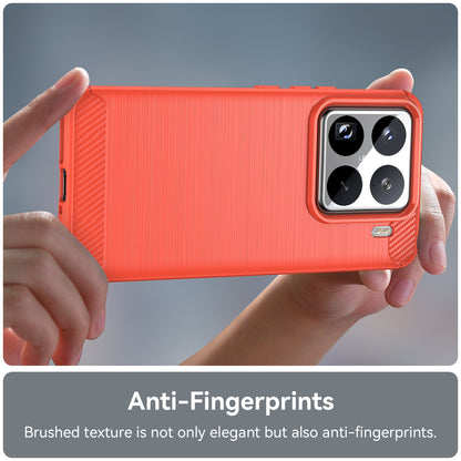 Xiaomi 15 Pro Carbon Fiber Brushed Texture TPU Protective Phone Case Shockproof Slim Cover