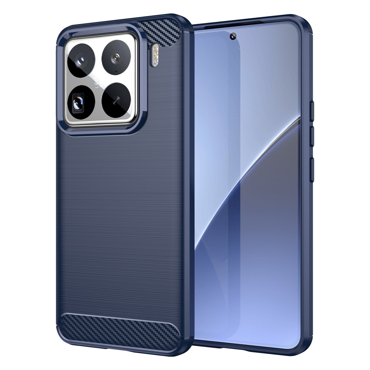 Xiaomi 15 Pro Carbon Fiber Brushed Texture TPU Protective Phone Case Shockproof Slim Cover