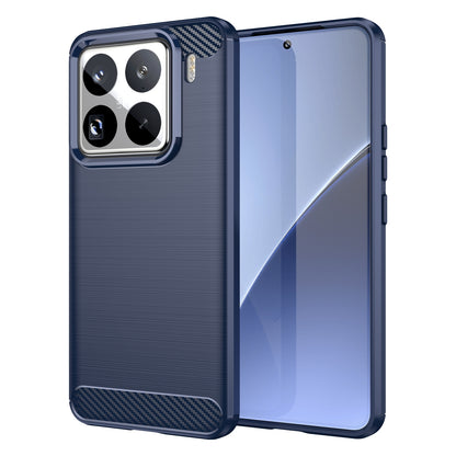 Xiaomi 15 Pro Carbon Fiber Brushed Texture TPU Protective Phone Case Shockproof Slim Cover