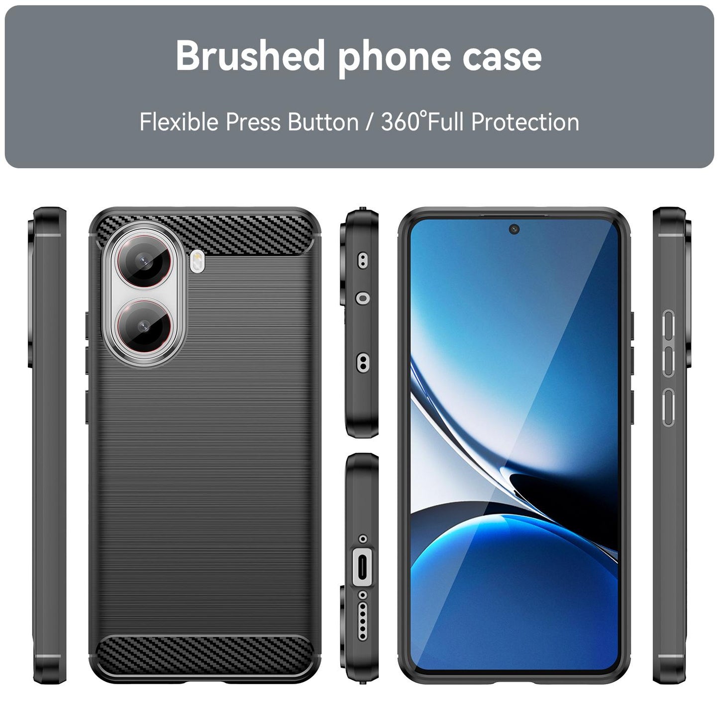 Xiaomi Poco X7 Pro Carbon Fiber Brushed Texture TPU Protective Phone Case Shockproof Slim Cover