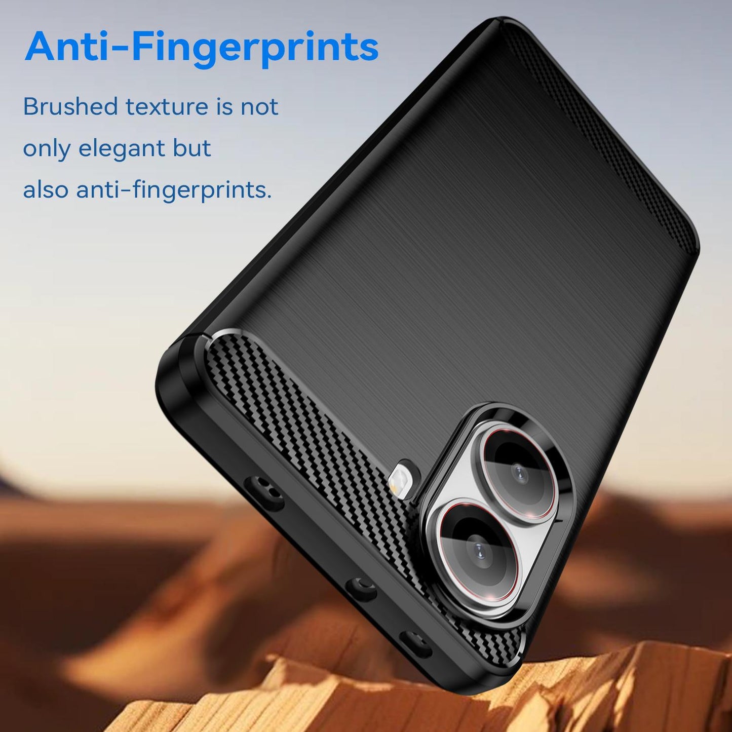 Xiaomi Poco X7 Pro Carbon Fiber Brushed Texture TPU Protective Phone Case Shockproof Slim Cover