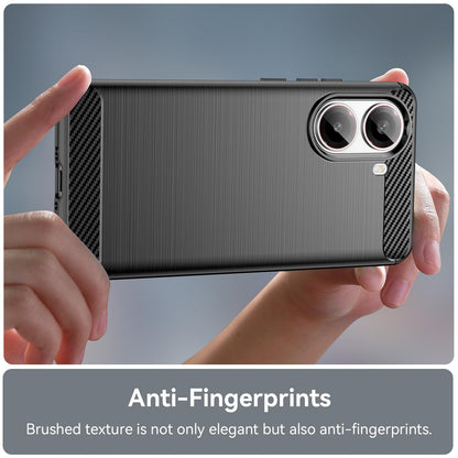 Xiaomi Poco X7 Pro Carbon Fiber Brushed Texture TPU Protective Phone Case Shockproof Slim Cover