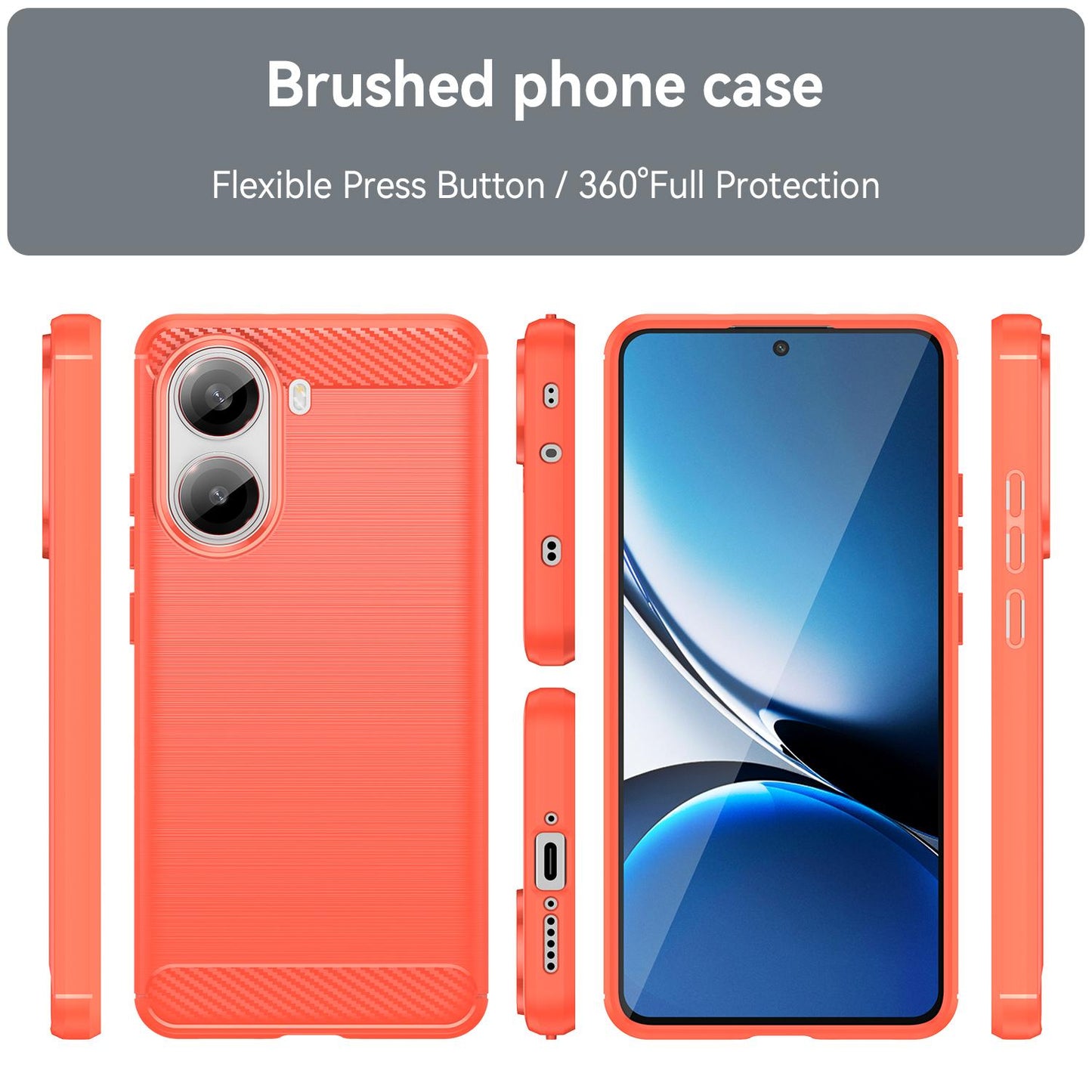 Xiaomi Poco X7 Pro Carbon Fiber Brushed Texture TPU Protective Phone Case Shockproof Slim Cover
