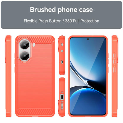 Xiaomi Poco X7 Pro Carbon Fiber Brushed Texture TPU Protective Phone Case Shockproof Slim Cover