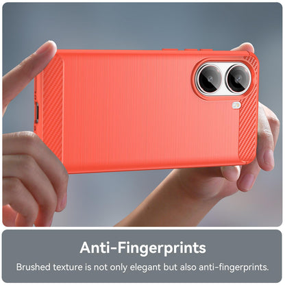 Xiaomi Poco X7 Pro Carbon Fiber Brushed Texture TPU Protective Phone Case Shockproof Slim Cover