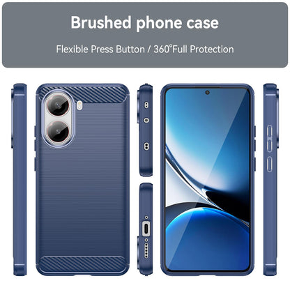 Xiaomi Poco X7 Pro Carbon Fiber Brushed Texture TPU Protective Phone Case Shockproof Slim Cover
