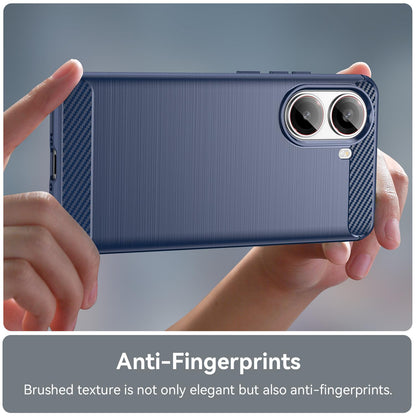 Xiaomi Poco X7 Pro Carbon Fiber Brushed Texture TPU Protective Phone Case Shockproof Slim Cover