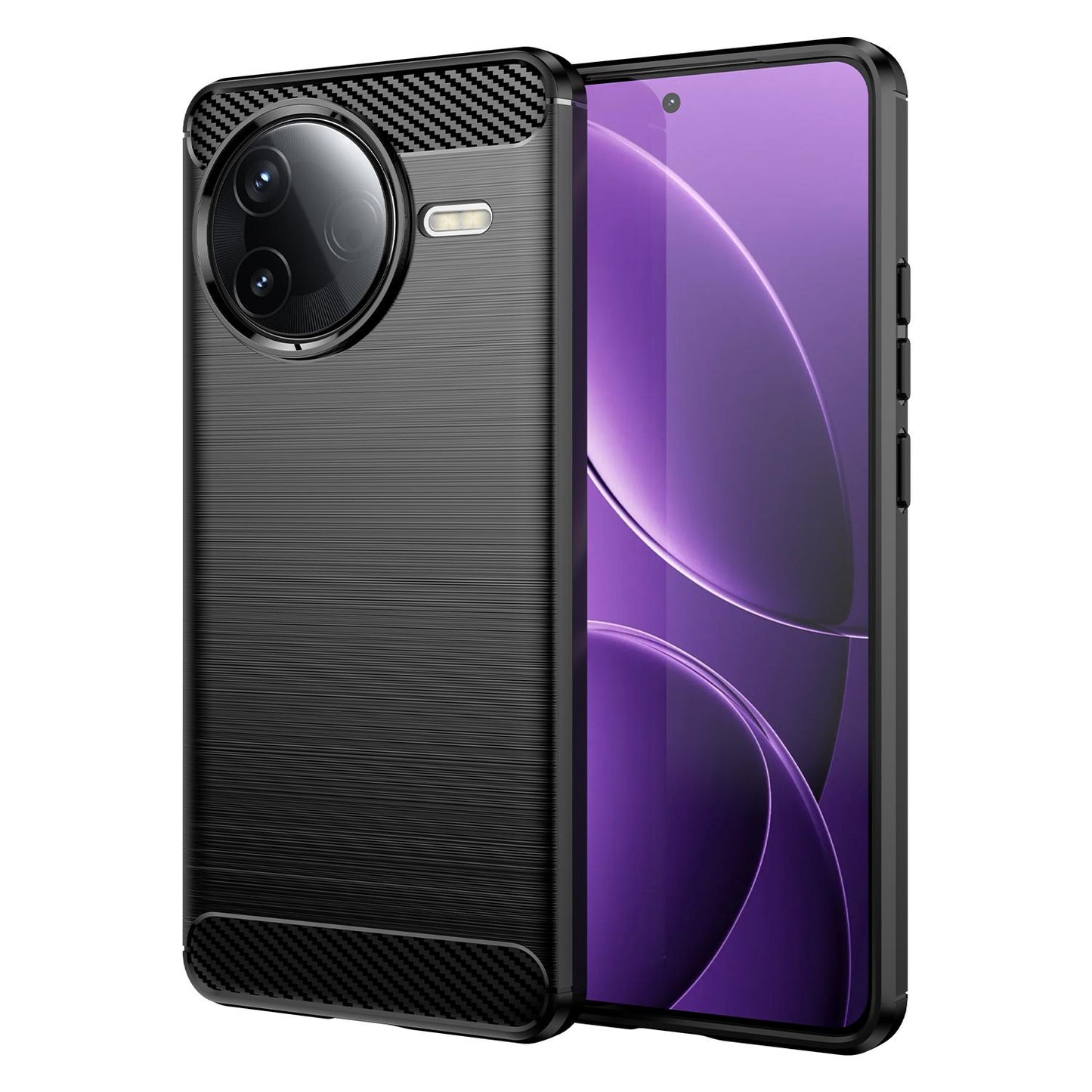 Xiaomi Poco F7 Pro Carbon Fiber Brushed Texture TPU Protective Phone Case Shockproof Slim Cover