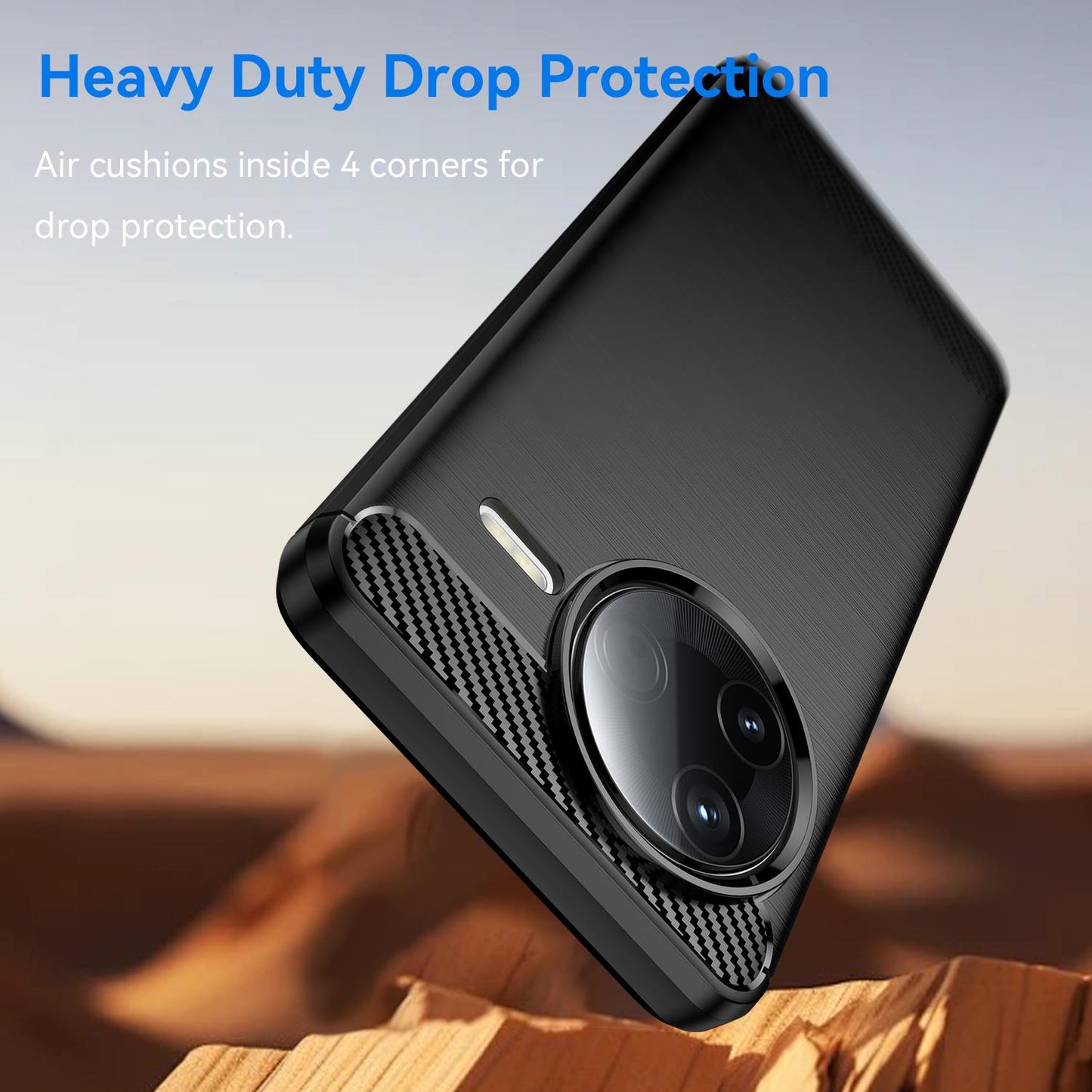 Xiaomi Poco F7 Pro Carbon Fiber Brushed Texture TPU Protective Phone Case Shockproof Slim Cover