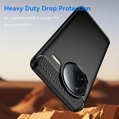 Xiaomi Poco F7 Pro Carbon Fiber Brushed Texture TPU Protective Phone Case Shockproof Slim Cover