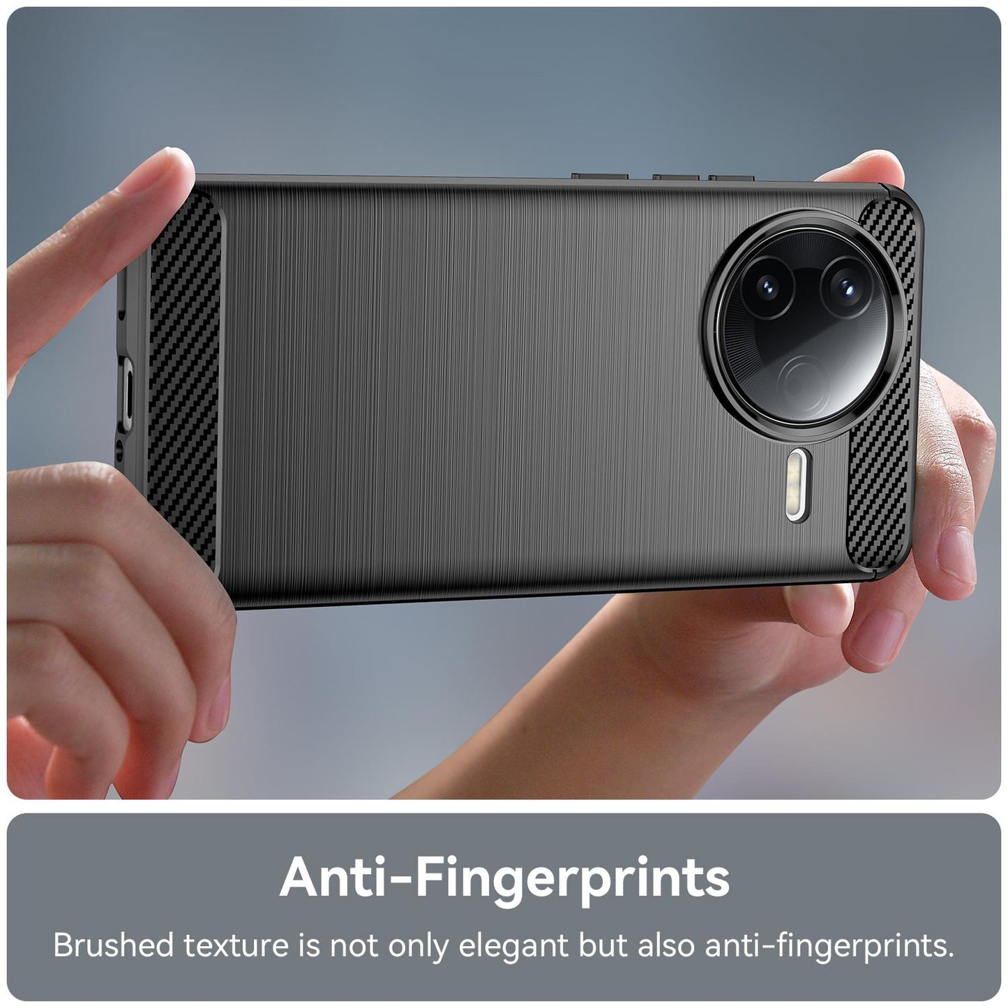 Xiaomi Poco F7 Pro Carbon Fiber Brushed Texture TPU Protective Phone Case Shockproof Slim Cover