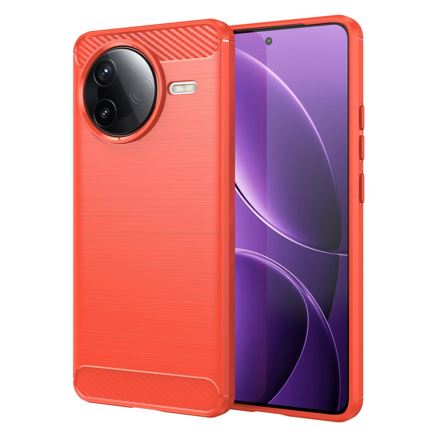 Xiaomi Poco F7 Pro Carbon Fiber Brushed Texture TPU Protective Phone Case Shockproof Slim Cover