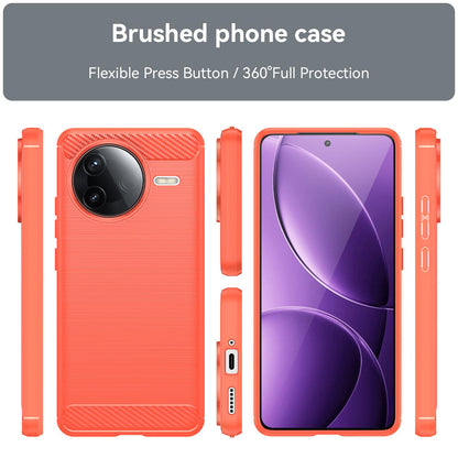 Xiaomi Poco F7 Pro Carbon Fiber Brushed Texture TPU Protective Phone Case Shockproof Slim Cover