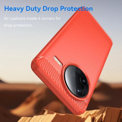 Xiaomi Poco F7 Pro Carbon Fiber Brushed Texture TPU Protective Phone Case Shockproof Slim Cover