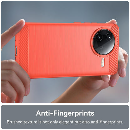 Xiaomi Poco F7 Pro Carbon Fiber Brushed Texture TPU Protective Phone Case Shockproof Slim Cover