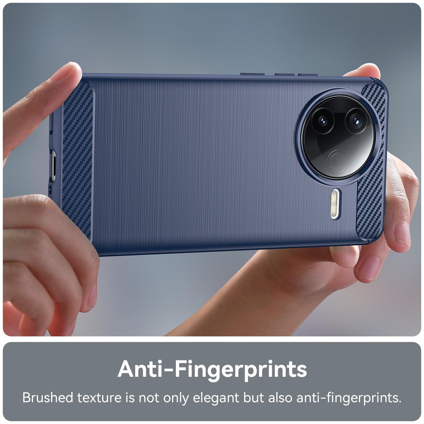 Xiaomi Poco F7 Pro Carbon Fiber Brushed Texture TPU Protective Phone Case Shockproof Slim Cover