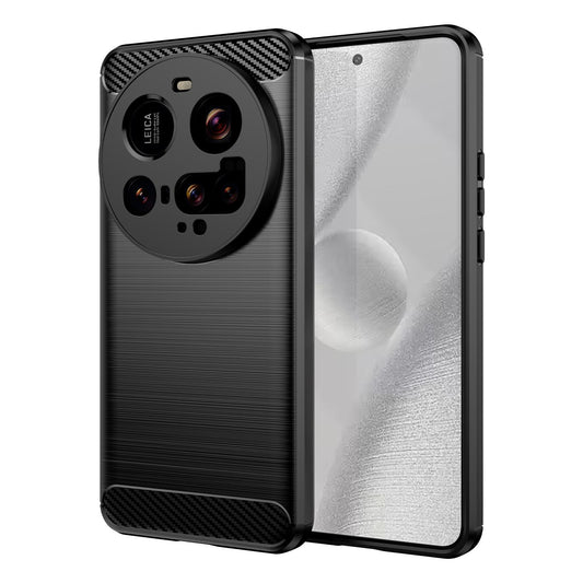 Xiaomi 15 Ultra Carbon Fiber Brushed Texture TPU Protective Phone Case Shockproof Slim Cover