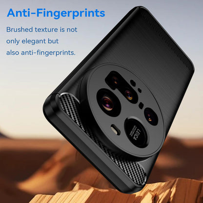 Xiaomi 15 Ultra Carbon Fiber Brushed Texture TPU Protective Phone Case Shockproof Slim Cover