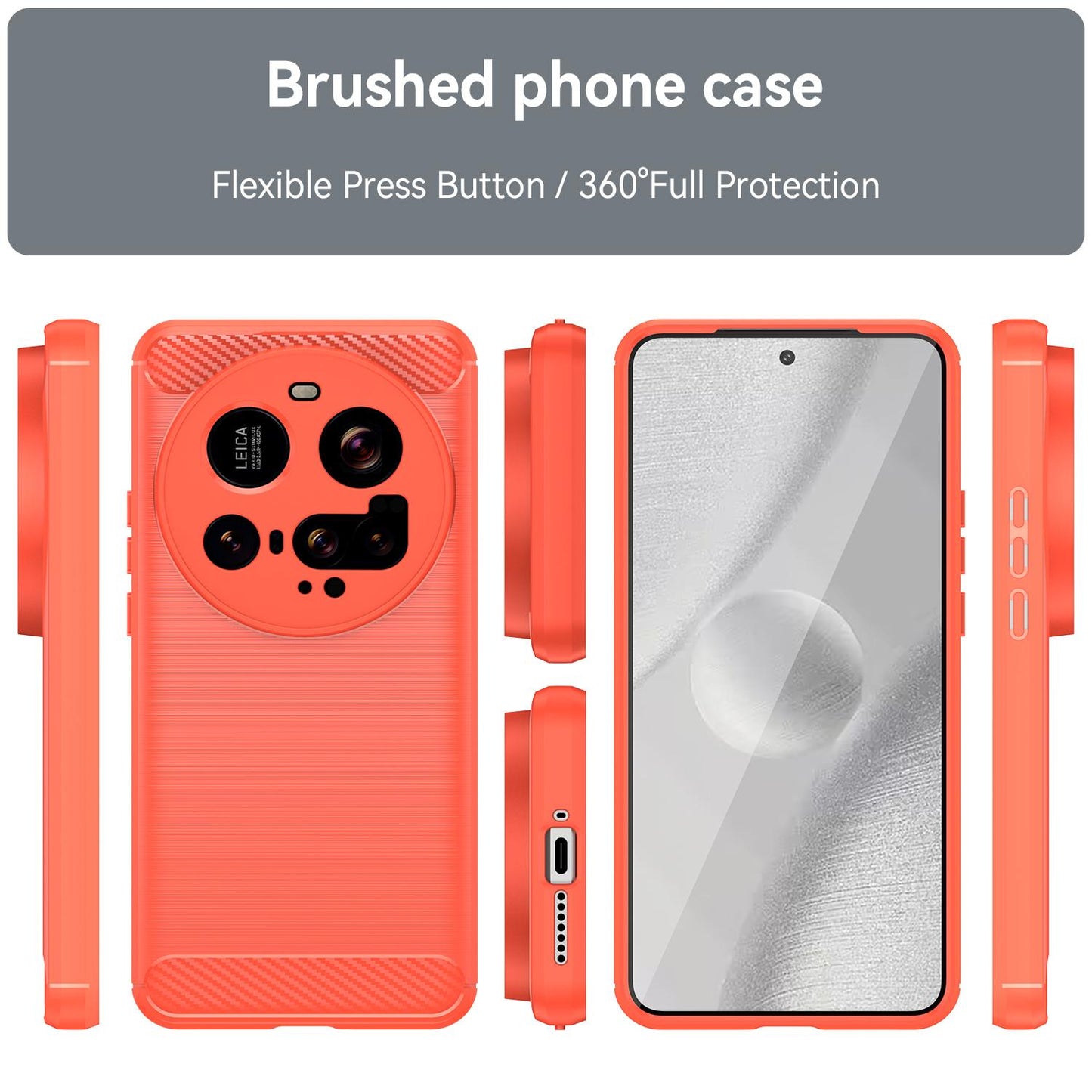 Xiaomi 15 Ultra Carbon Fiber Brushed Texture TPU Protective Phone Case Shockproof Slim Cover