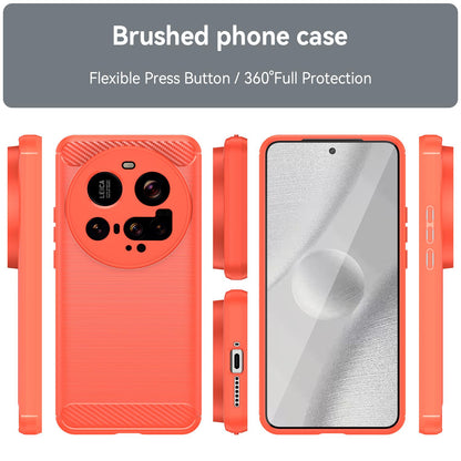 Xiaomi 15 Ultra Carbon Fiber Brushed Texture TPU Protective Phone Case Shockproof Slim Cover