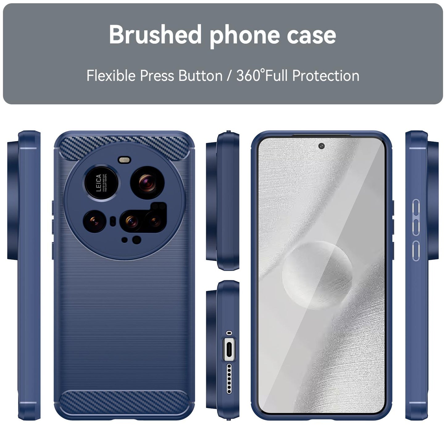 Xiaomi 15 Ultra Carbon Fiber Brushed Texture TPU Protective Phone Case Shockproof Slim Cover
