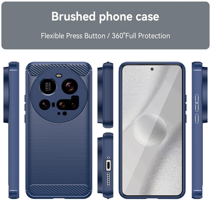 Xiaomi 15 Ultra Carbon Fiber Brushed Texture TPU Protective Phone Case Shockproof Slim Cover