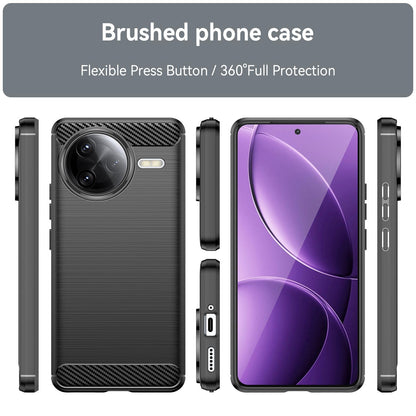 Xiaomi Poco F7 Ultra Carbon Fiber Brushed Texture TPU Protective Phone Case Shockproof Slim Cover