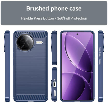 Xiaomi Poco F7 Ultra Carbon Fiber Brushed Texture TPU Protective Phone Case Shockproof Slim Cover
