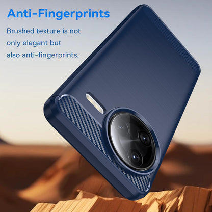 Xiaomi Poco F7 Ultra Carbon Fiber Brushed Texture TPU Protective Phone Case Shockproof Slim Cover