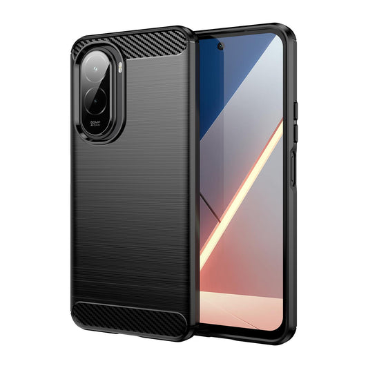 Xiaomi Poco M7 4G 169mm Carbon Fiber Brushed Texture TPU Protective Phone Case Shockproof Slim Cover