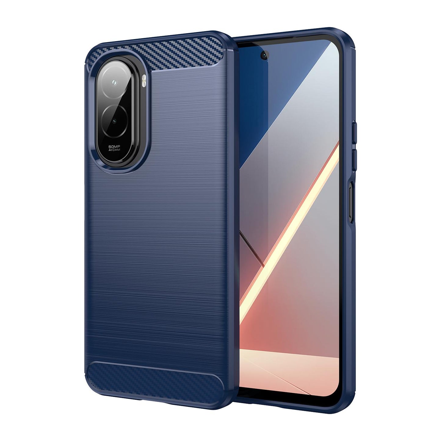 Xiaomi Poco M7 4G 169mm Carbon Fiber Brushed Texture TPU Protective Phone Case Shockproof Slim Cover