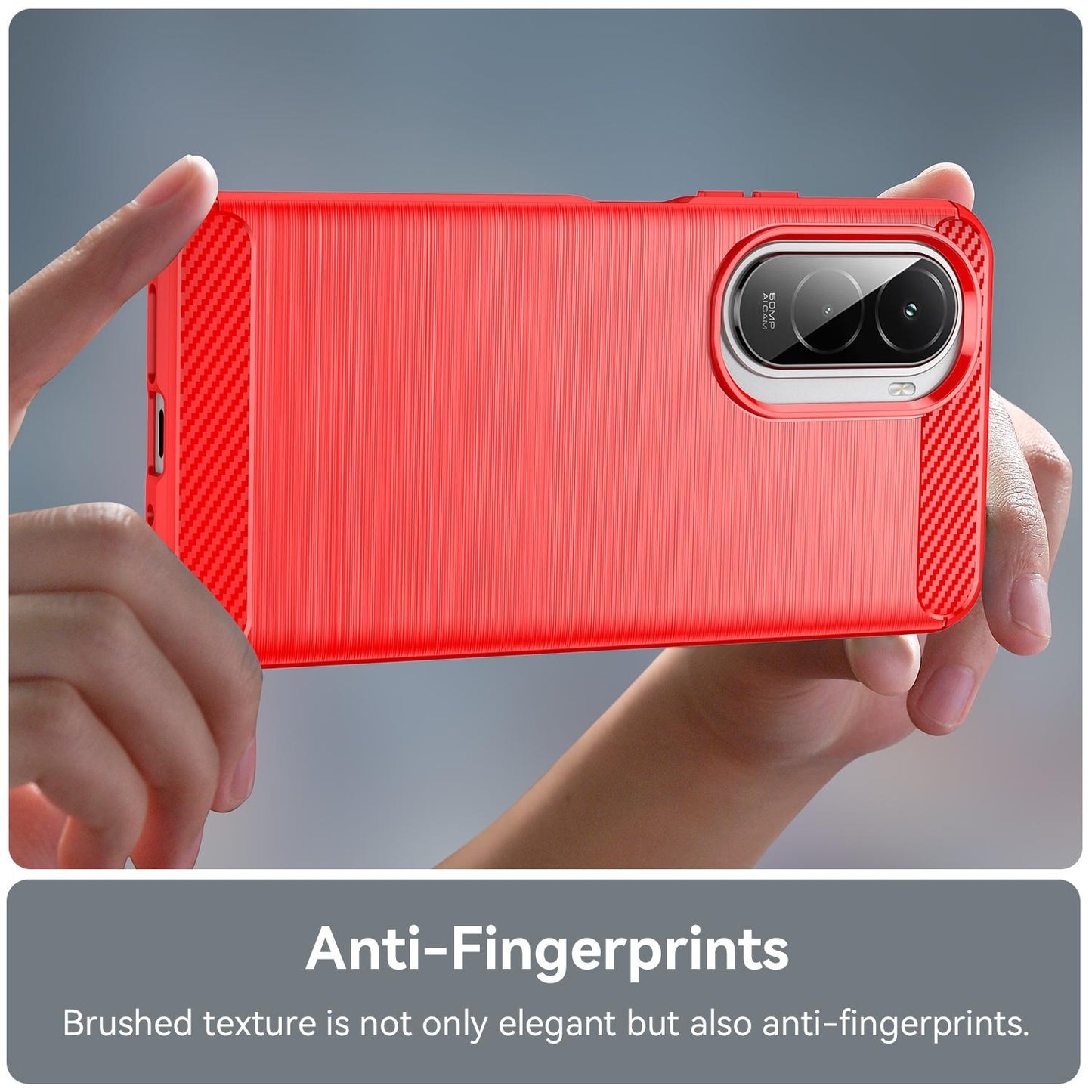 Xiaomi Poco M7 Plus 5G Carbon Fiber Brushed Texture TPU Protective Phone Case Shockproof Slim Cover