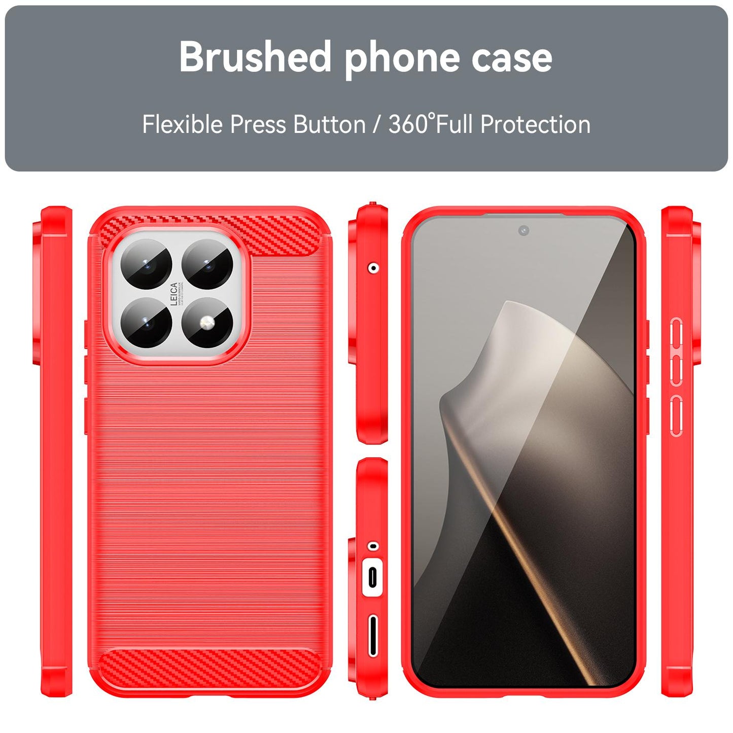 Xiaomi 15T 5G Carbon Fiber Brushed Texture TPU Protective Phone Case Shockproof Slim Cover