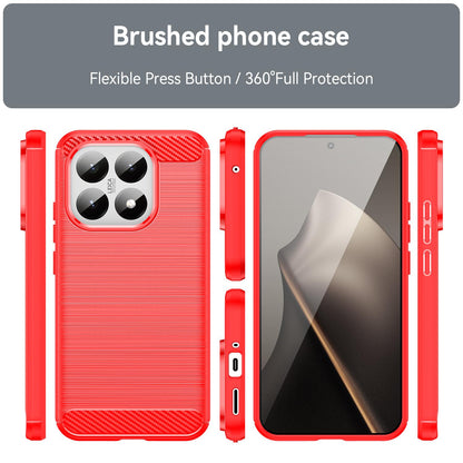 Xiaomi 15T 5G Carbon Fiber Brushed Texture TPU Protective Phone Case Shockproof Slim Cover