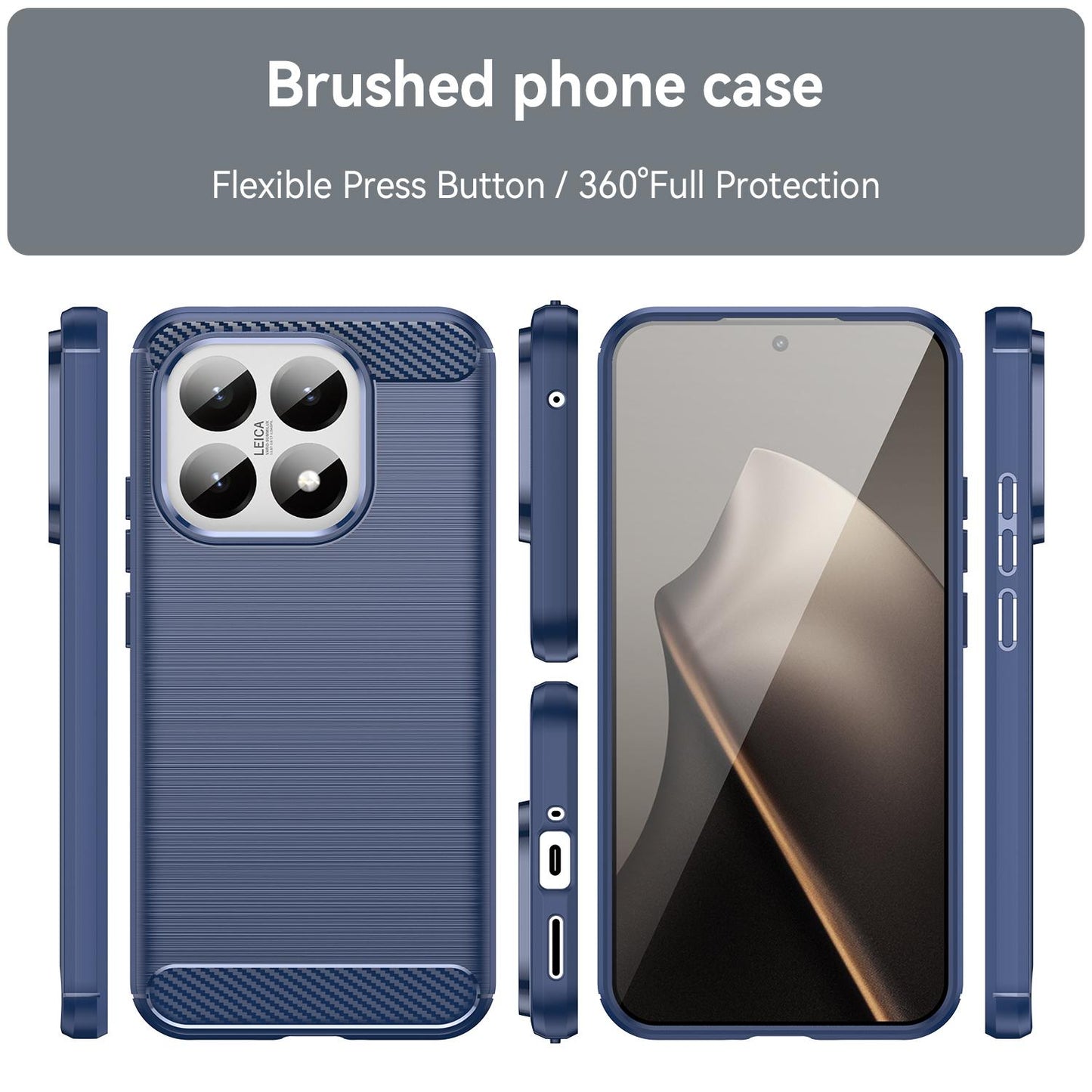 Xiaomi 15T 5G Carbon Fiber Brushed Texture TPU Protective Phone Case Shockproof Slim Cover