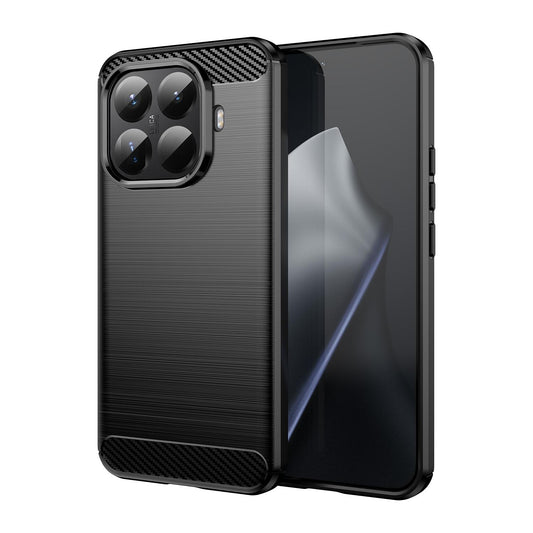 Xiaomi 15T Pro 5G Carbon Fiber Brushed Texture TPU Protective Phone Case Shockproof Slim Cover