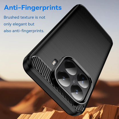 Xiaomi 15T Pro 5G Carbon Fiber Brushed Texture TPU Protective Phone Case Shockproof Slim Cover