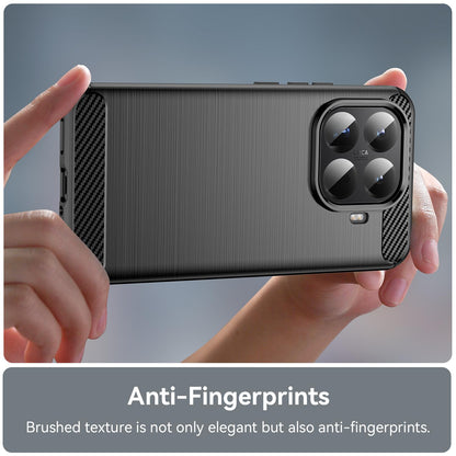 Xiaomi 15T Pro 5G Carbon Fiber Brushed Texture TPU Protective Phone Case Shockproof Slim Cover