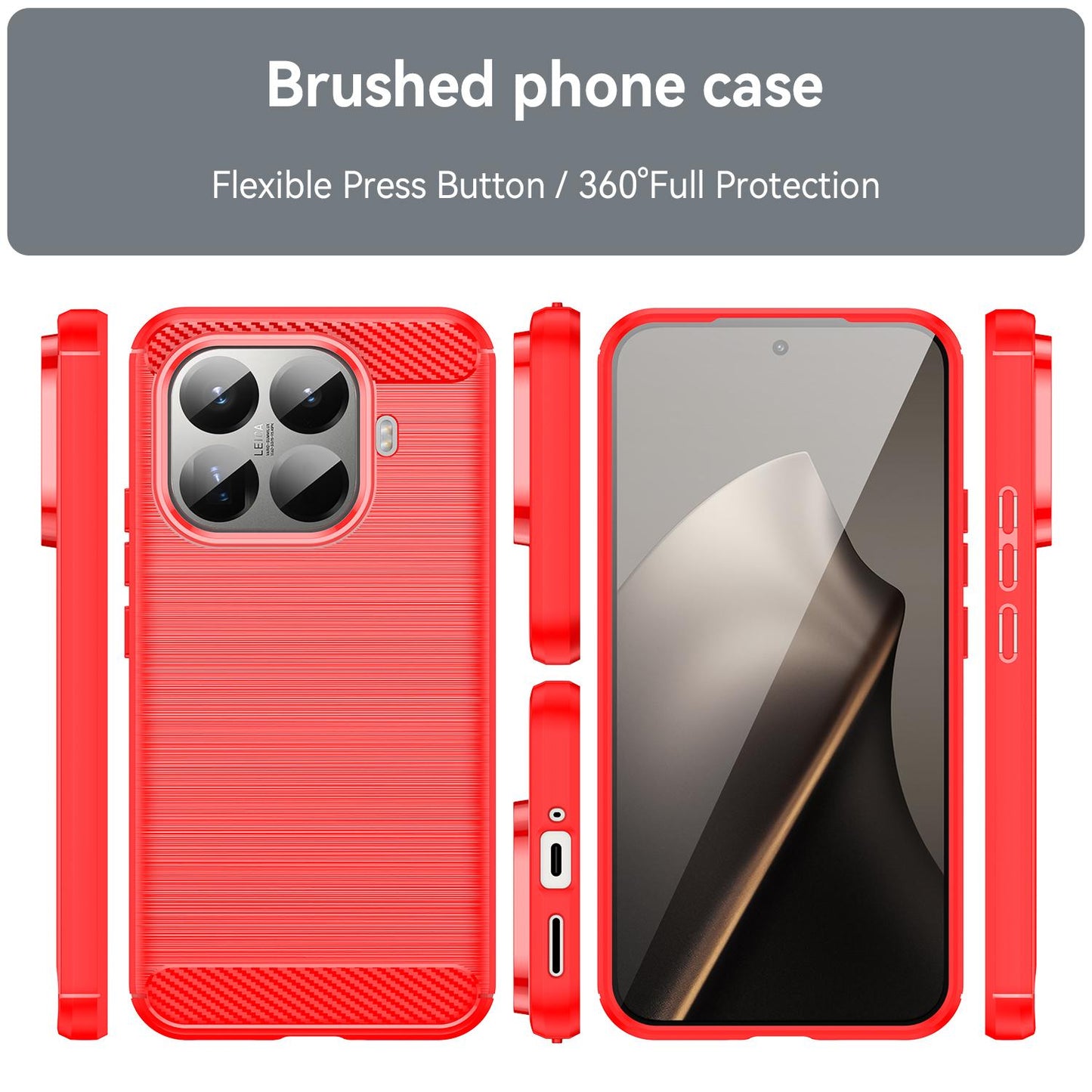 Xiaomi 15T Pro 5G Carbon Fiber Brushed Texture TPU Protective Phone Case Shockproof Slim Cover