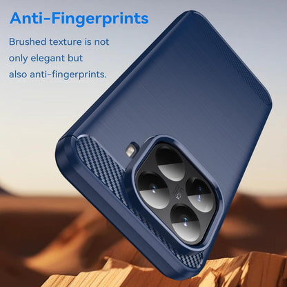 Xiaomi 15T Pro 5G Carbon Fiber Brushed Texture TPU Protective Phone Case Shockproof Slim Cover