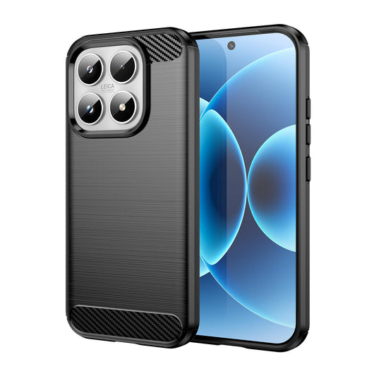 Xiaomi 17 Carbon Fiber Brushed Texture TPU Protective Phone Case Shockproof Slim Cover