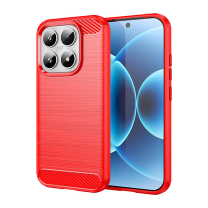 Xiaomi 17 Carbon Fiber Brushed Texture TPU Protective Phone Case Shockproof Slim Cover