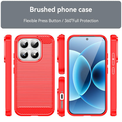 Xiaomi 17 Carbon Fiber Brushed Texture TPU Protective Phone Case Shockproof Slim Cover