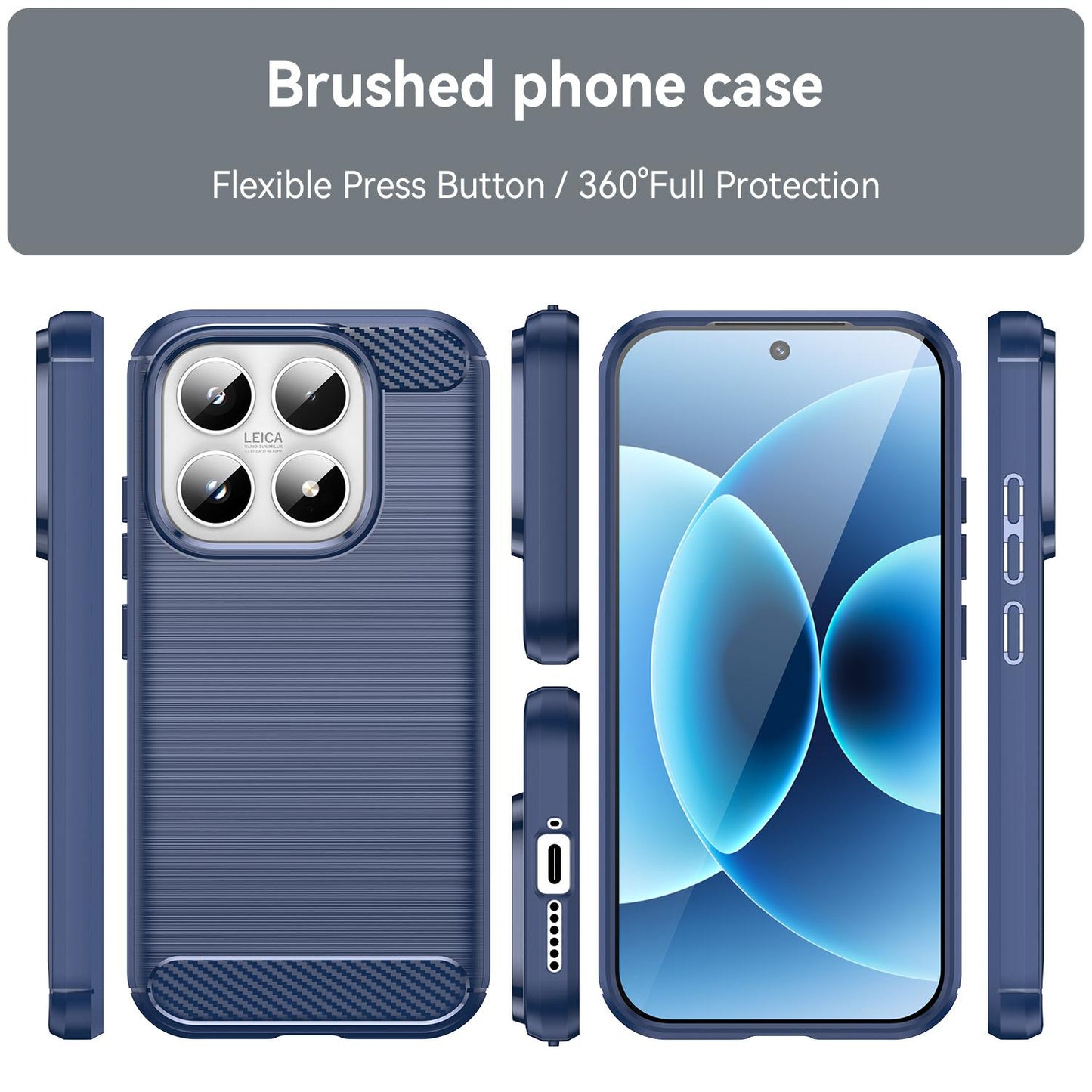 Xiaomi 17 Carbon Fiber Brushed Texture TPU Protective Phone Case Shockproof Slim Cover