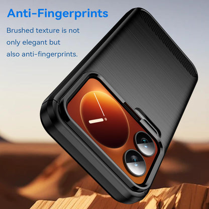 Xiaomi 17 Pro Carbon Fiber Brushed Texture TPU Protective Phone Case Shockproof Slim Cover