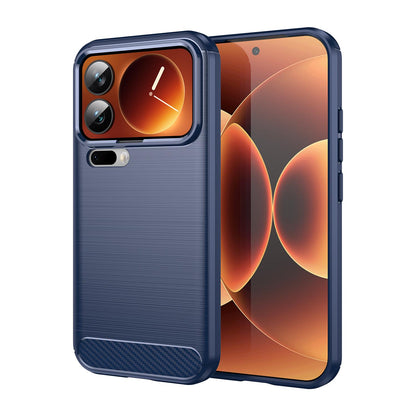 Xiaomi 17 Pro Carbon Fiber Brushed Texture TPU Protective Phone Case Shockproof Slim Cover