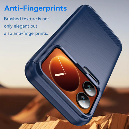 Xiaomi 17 Pro Carbon Fiber Brushed Texture TPU Protective Phone Case Shockproof Slim Cover