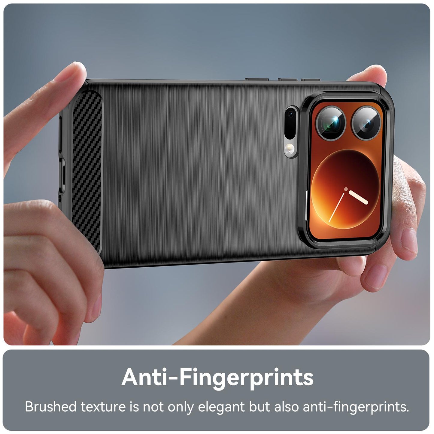Xiaomi 17 Pro Max Carbon Fiber Brushed Texture TPU Protective Phone Case Shockproof Slim Cover